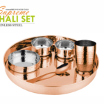 Stainless Steel Hammered Supreme Thali Set With PVD Coating