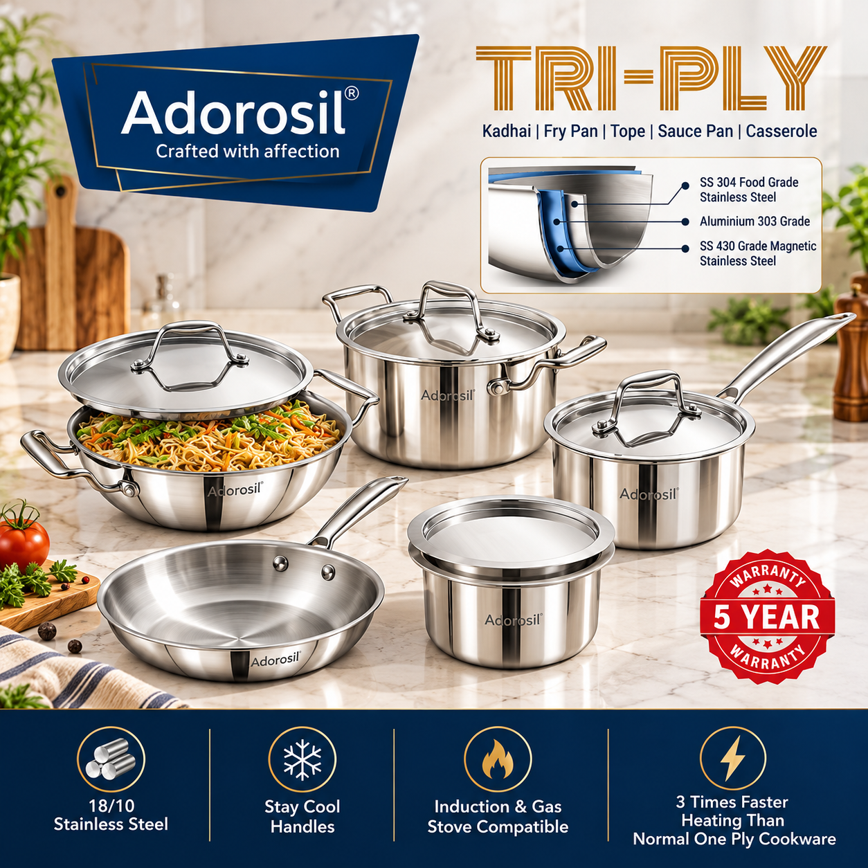Adorosil Triply Frypan