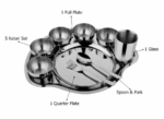Stainless Steel Plain Rajwada Thali Set - Image 2